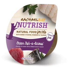 Rachael Ray Nutrish Ocean Fish-a-licious Oceanfish and Tuna Wet Cat Food Trays - 2.8 Oz - Case of 12