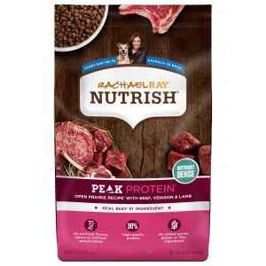 Rachael Ray Nutrish PEAK Protein Open Prairie Recipe With Beef, Venison & Lamb, Dry Dog Food, 12 lb. Bag