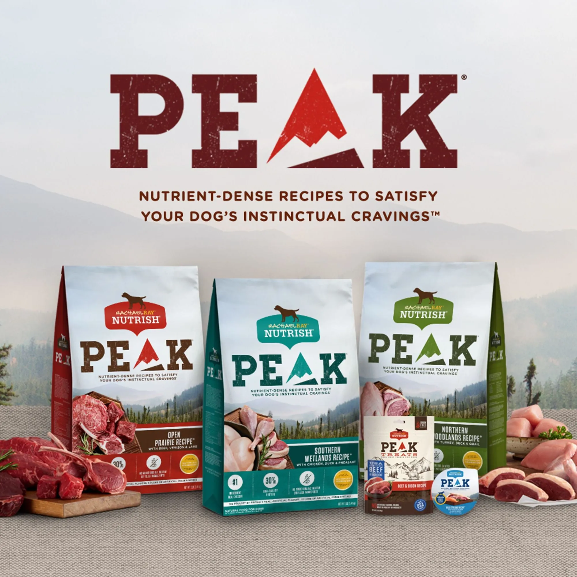 Rachael Ray Nutrish PEAK Protein Open Prairie Recipe With Beef, Venison & Lamb, Dry Dog Food, 12 lb. Bag