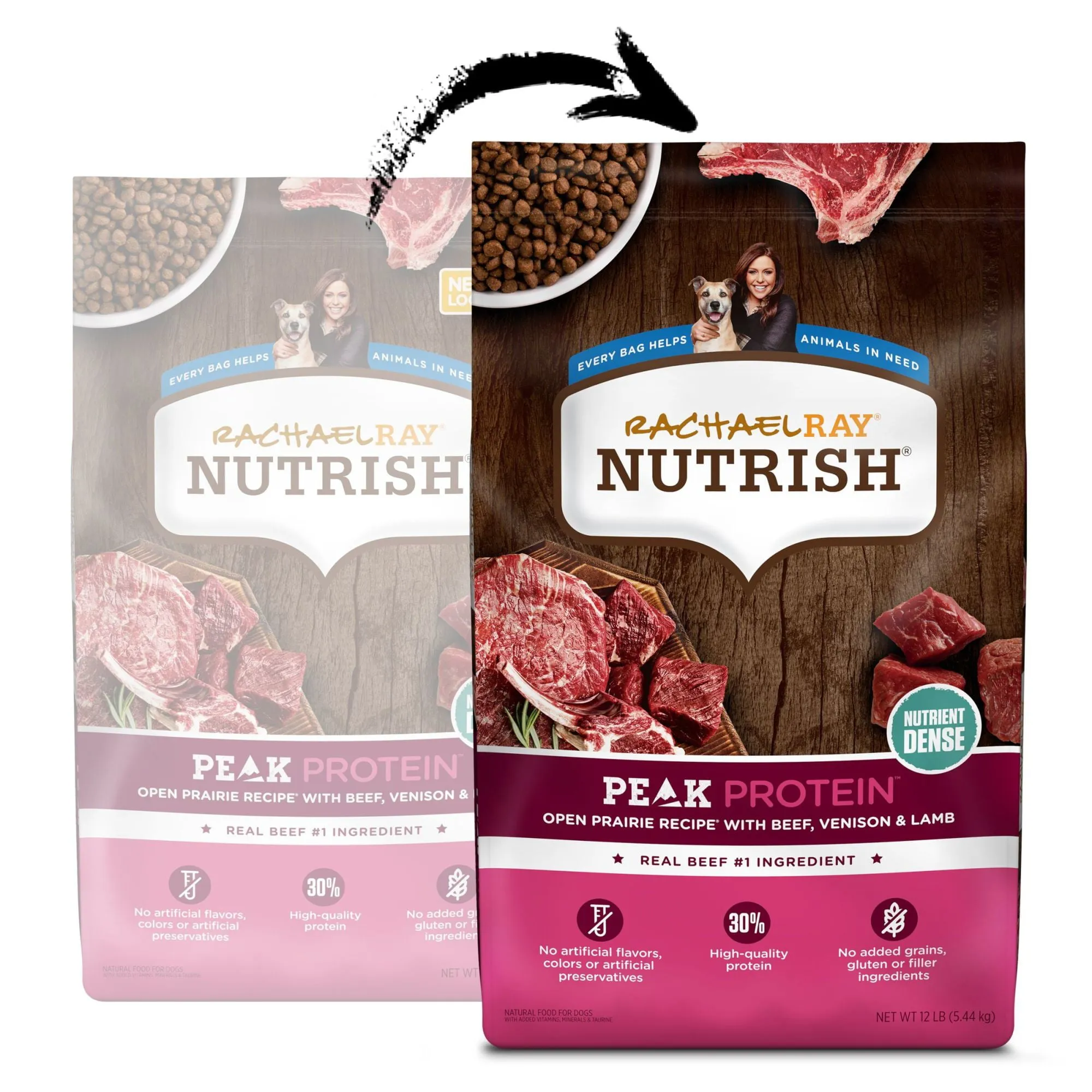 Rachael Ray Nutrish PEAK Protein Open Prairie Recipe With Beef, Venison & Lamb, Dry Dog Food, 12 lb. Bag