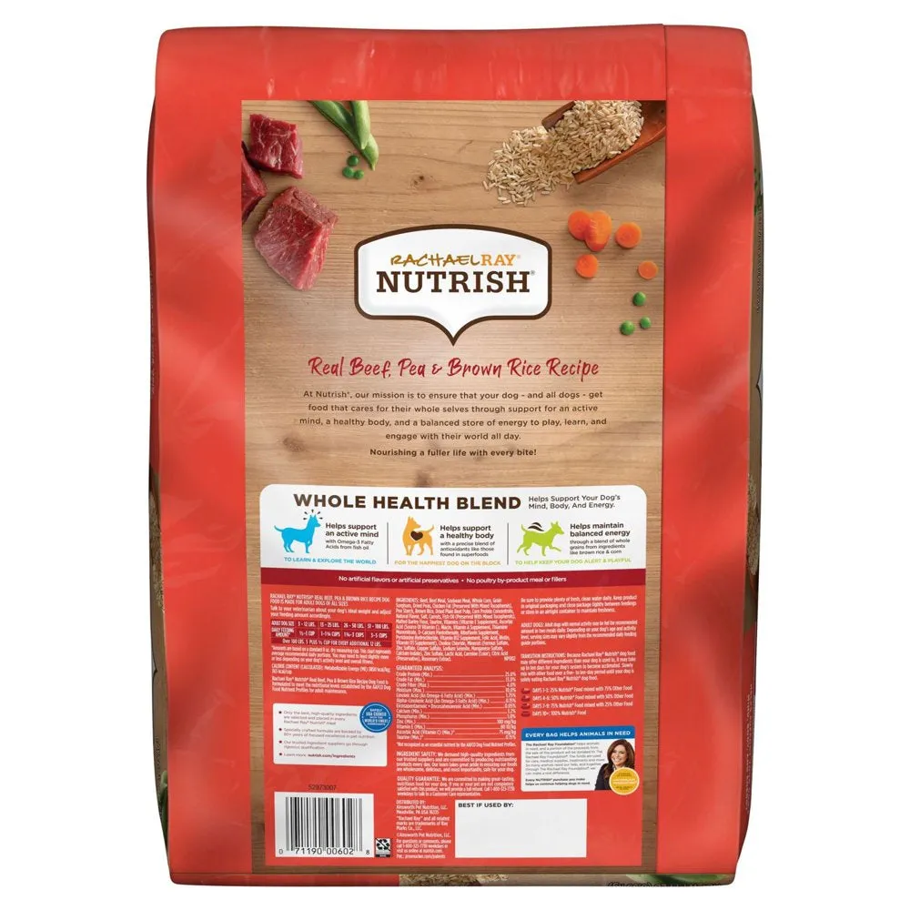 Rachael Ray  Real Beef, Pea & Brown Rice Recipe Dry Dog Food, 14 Lb. Bag