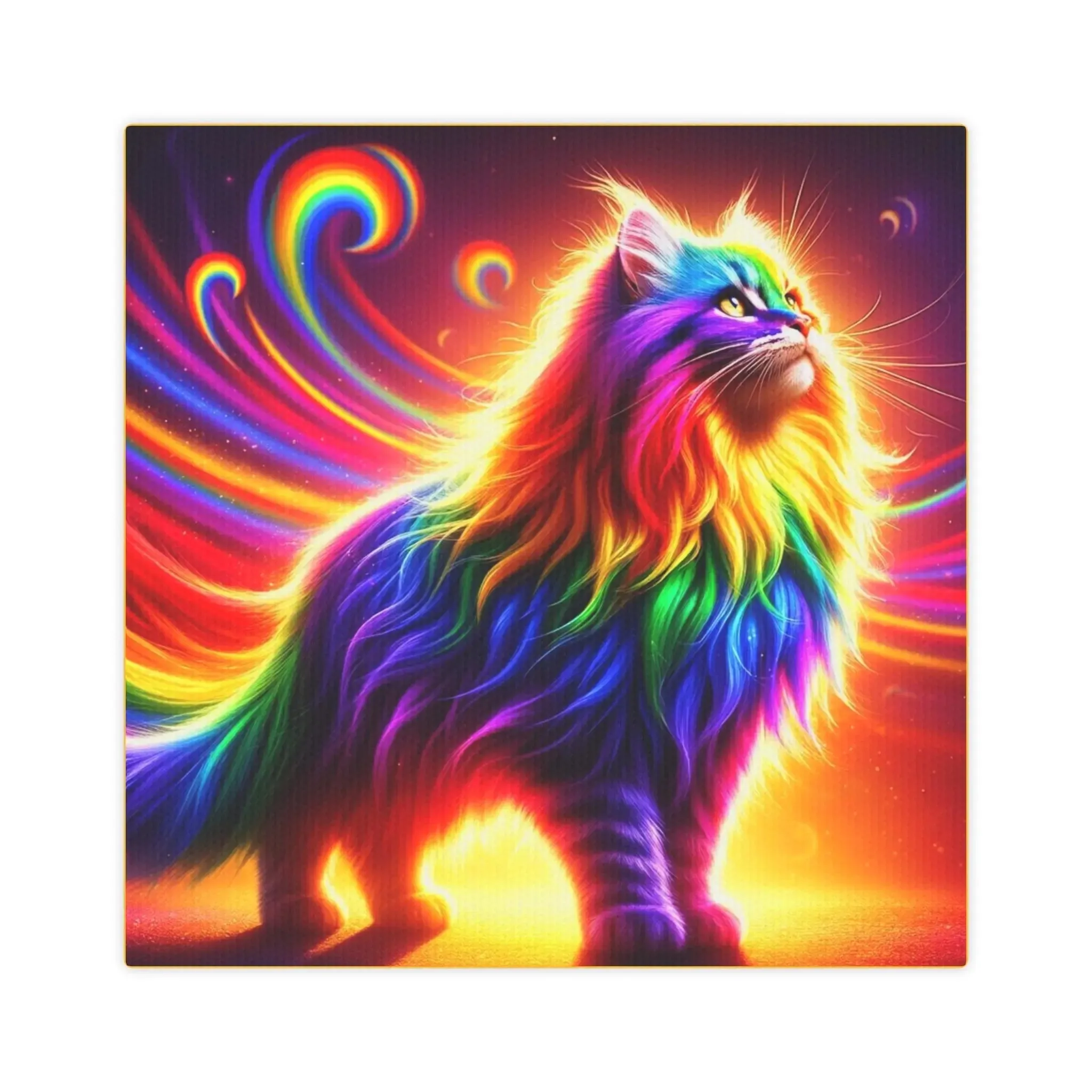 Rainbow Pride Cat- Wall Art Decor
