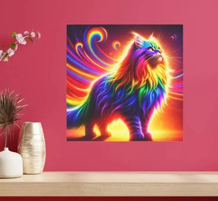 Rainbow Pride Cat- Wall Art Decor