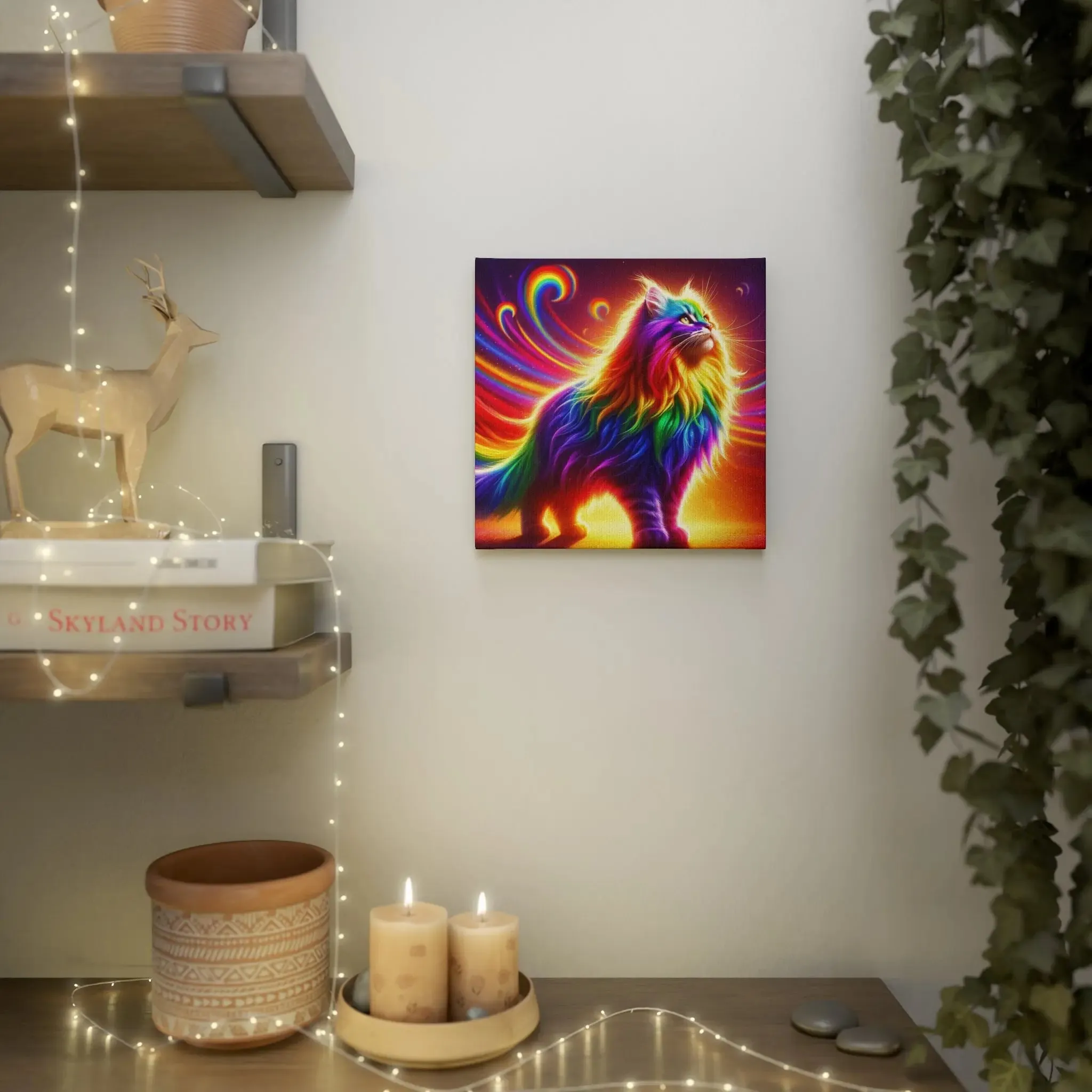 Rainbow Pride Cat- Wall Art Decor