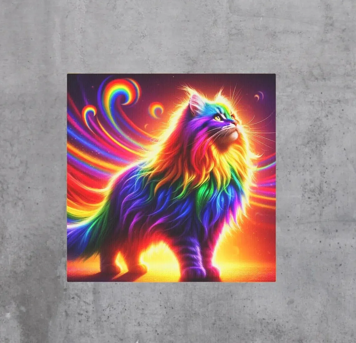 Rainbow Pride Cat- Wall Art Decor