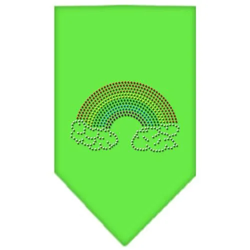 Rainbow Rhinestone Bandana Lime Green Small