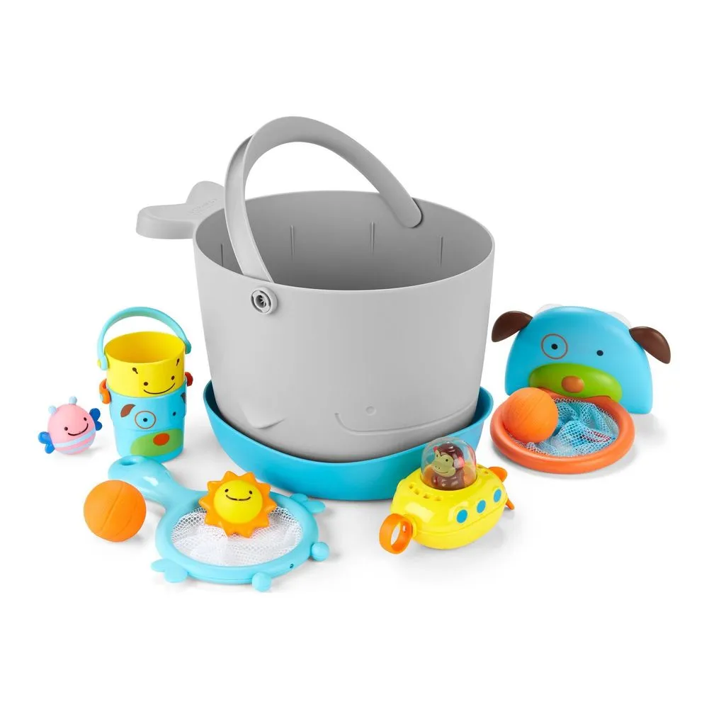 Skip Hop Moby Fun-Filled Bath Toy Bucket Gift Set