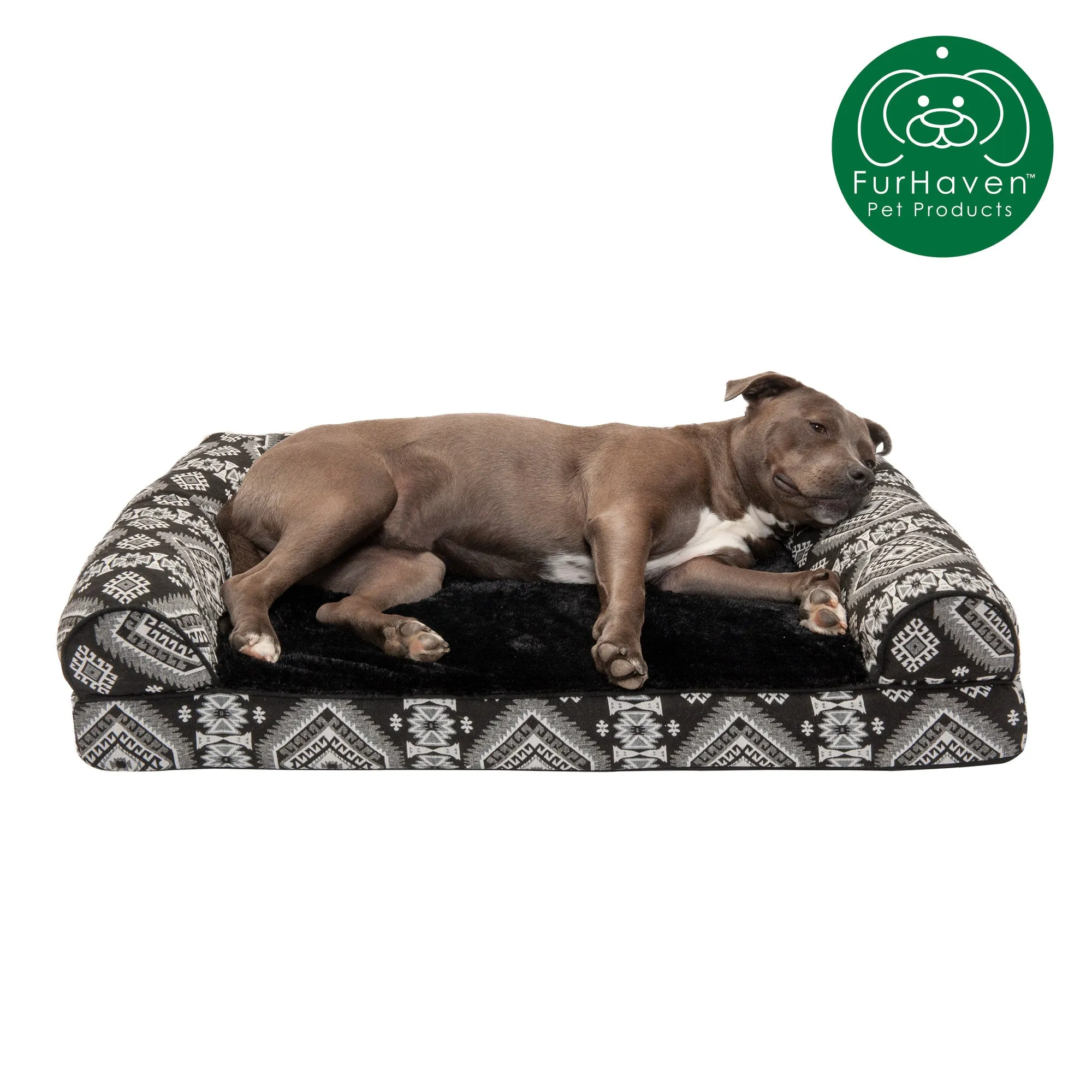Southwest Kilim Plush Sofa-Style Pet Bed