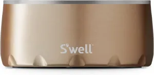S'well Stainless Steel Pet Bowl, 32oz, Pyrite, for Small to Medium Size Dogs, Mess Free Design with Non Slip Rubber Bottom, Dishwasher Safe, BPA Free