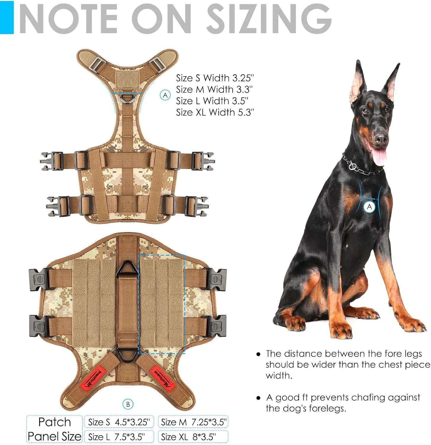 Tactical Dog Harness Full Body for Medium Large Dogs, Reflective No Pull Service Dog Vest with Handle American Flag Patch, Military Dog Vest - for Training Hiking Hunting Working Harness M