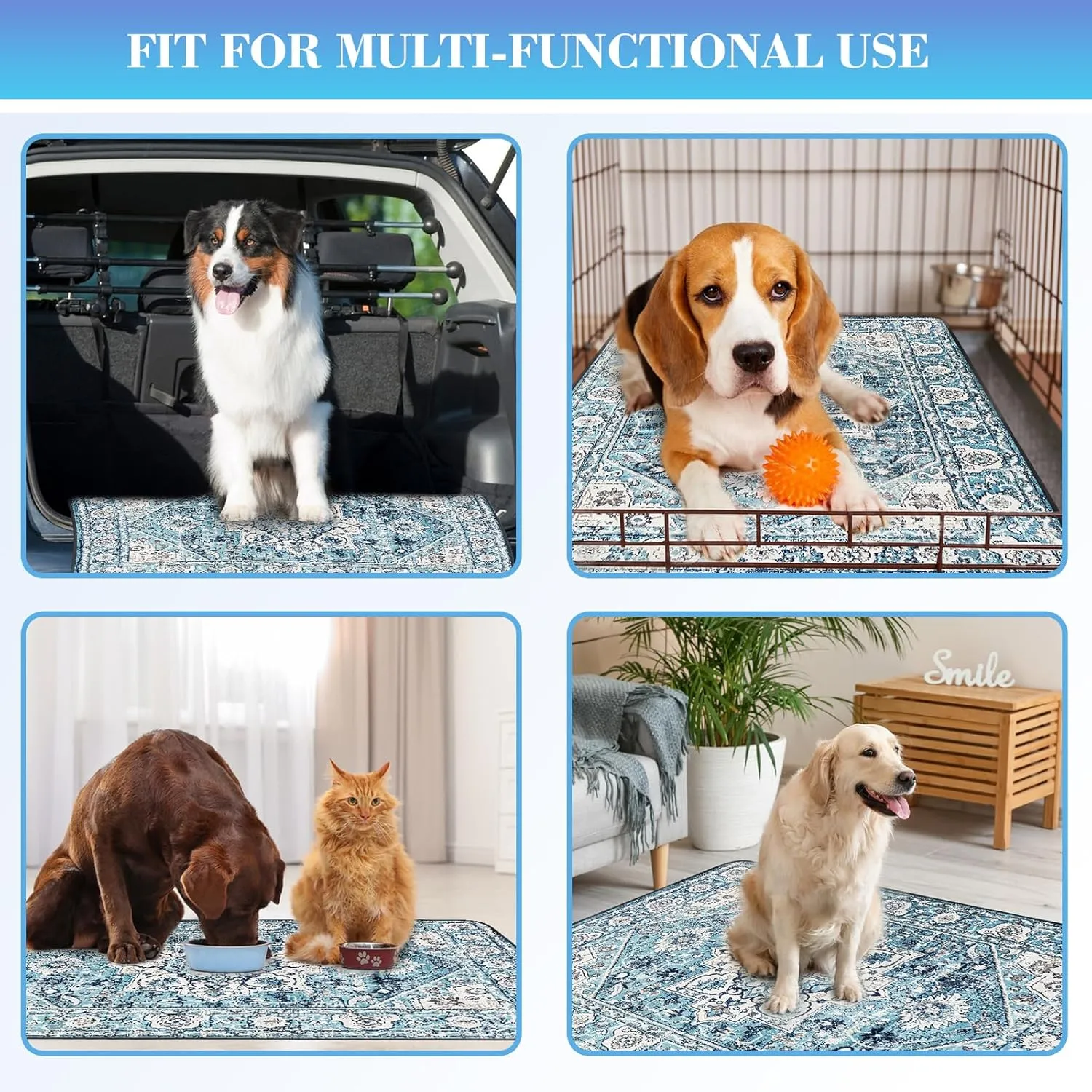 Thicken Washable Pee Pads for Dogs, 2 Pack Waterproof Reusable Pee Pads for Dogs36"x48" Super Absorbent Leakproof Dog Pads, Non-Slip Potty Pads for Floor, Crate, Couch, Whelping Pads Pet Supplies