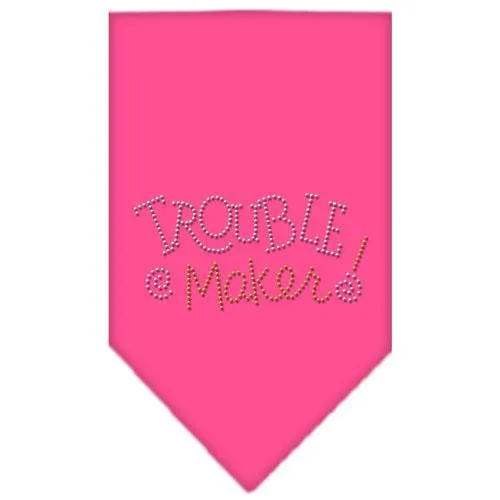 Trouble Maker Rhinestone Bandana Bright Pink Small