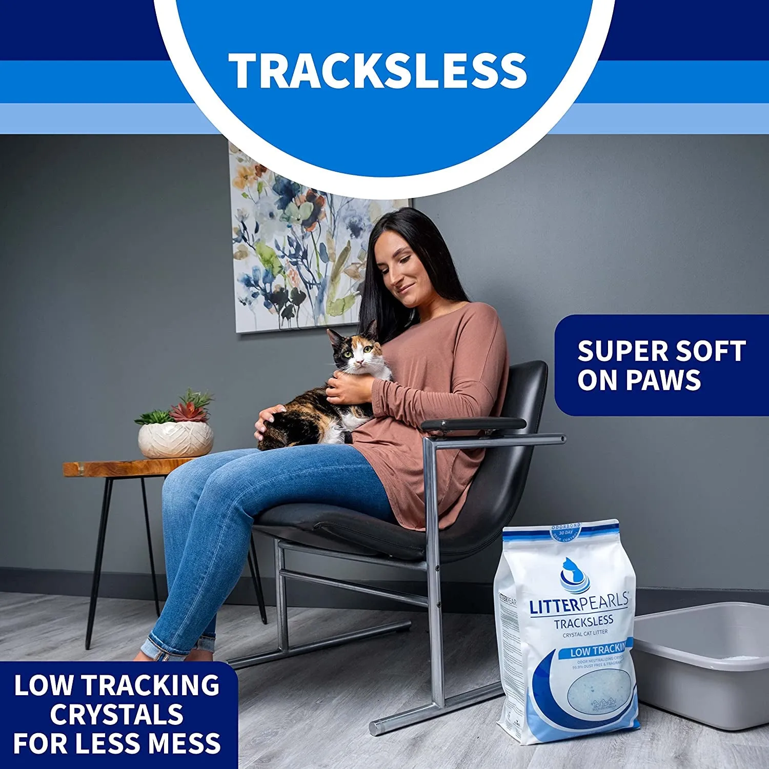 Unscented Non-Clumping Crystal Cat Litter with Odorbond