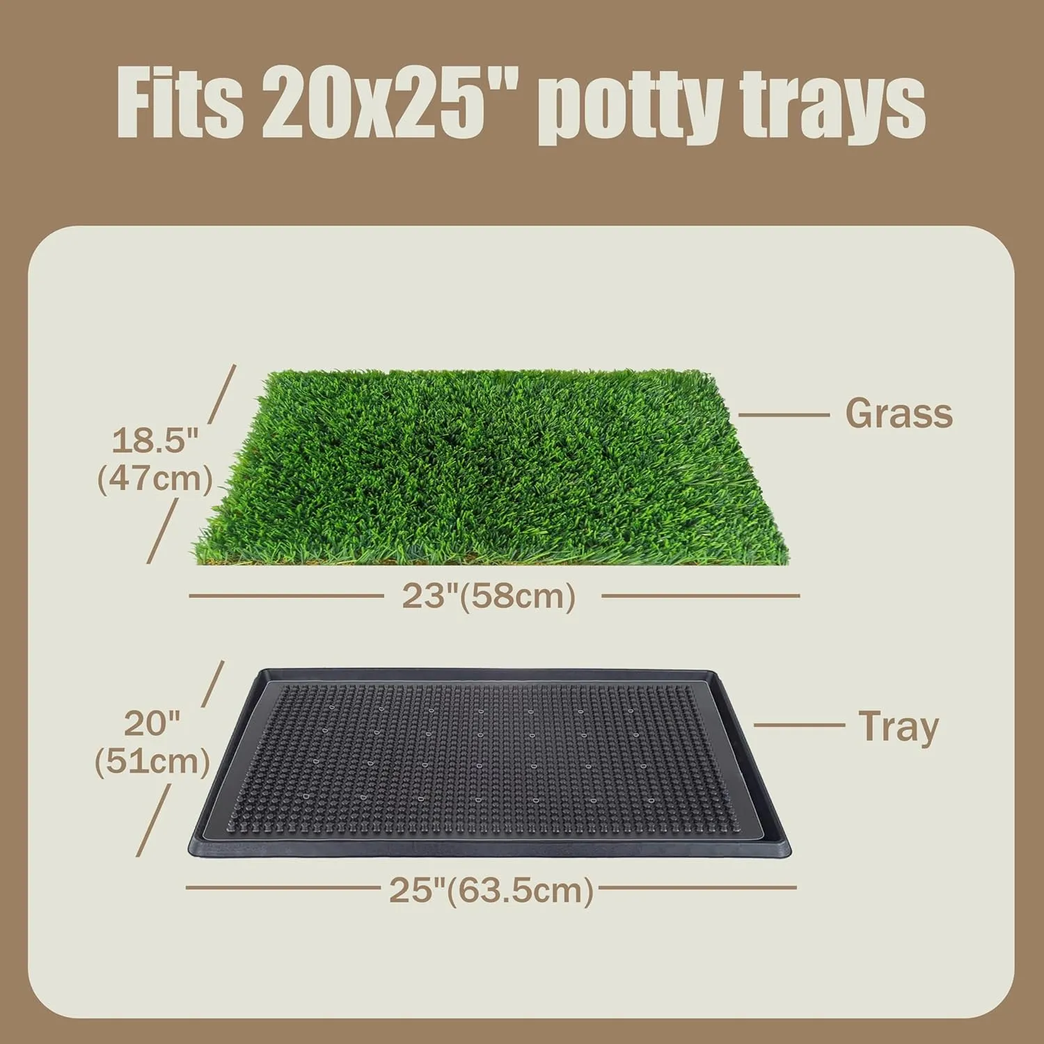 Washable Artificial Grass Dog Potty Pad - Fake Grass Pee Pad, Reusable Indoor/Outdoor Puppy Training Mat for Dogs & Small Pets,Durable Dog Doormat Artificial Grass Doormat23x18.5 2Pack