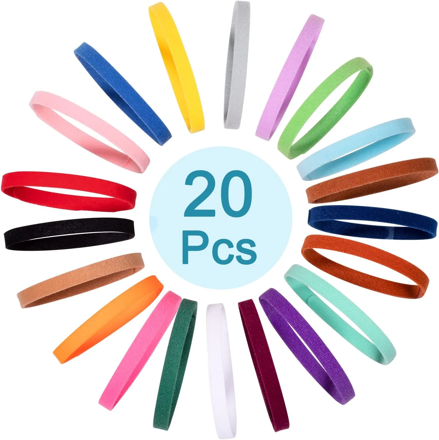 Whaline 20 Colors Puppy Whelping Collars Double-Sided Adjustable ID Collars Soft Bands for Newborn Pet Dog Cat, 13.8 Inches