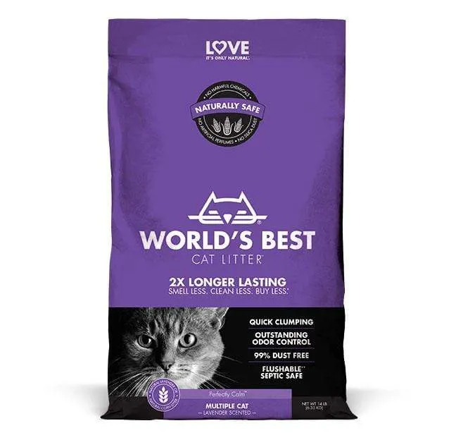 World’s Best Cat Litter Lavender Scented Multiple Cat Clumping Formula Cat Litter