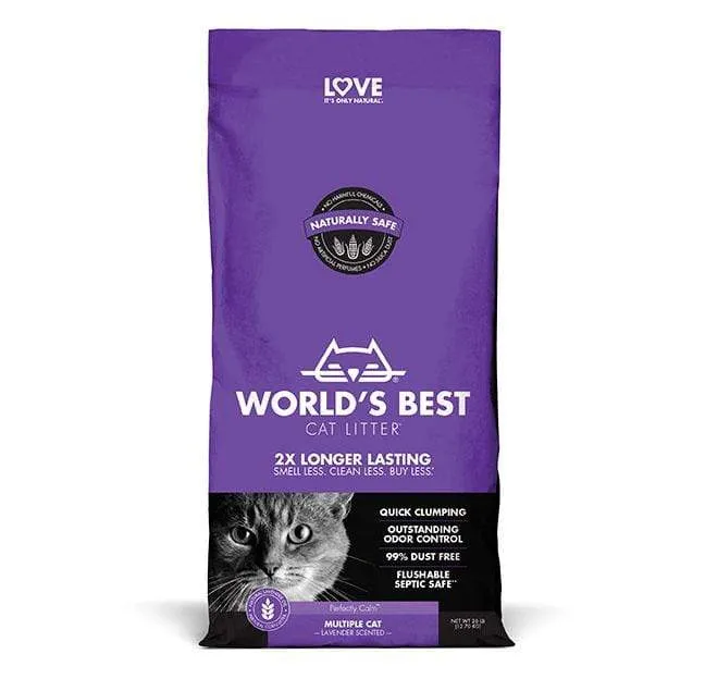 World’s Best Cat Litter Lavender Scented Multiple Cat Clumping Formula Cat Litter