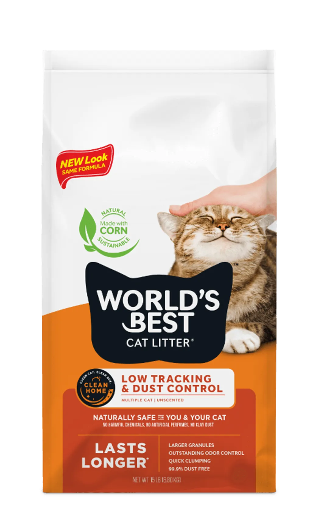 World's Best Cat Litter Low Tracking & Dust Control Unscented, Cat Litter