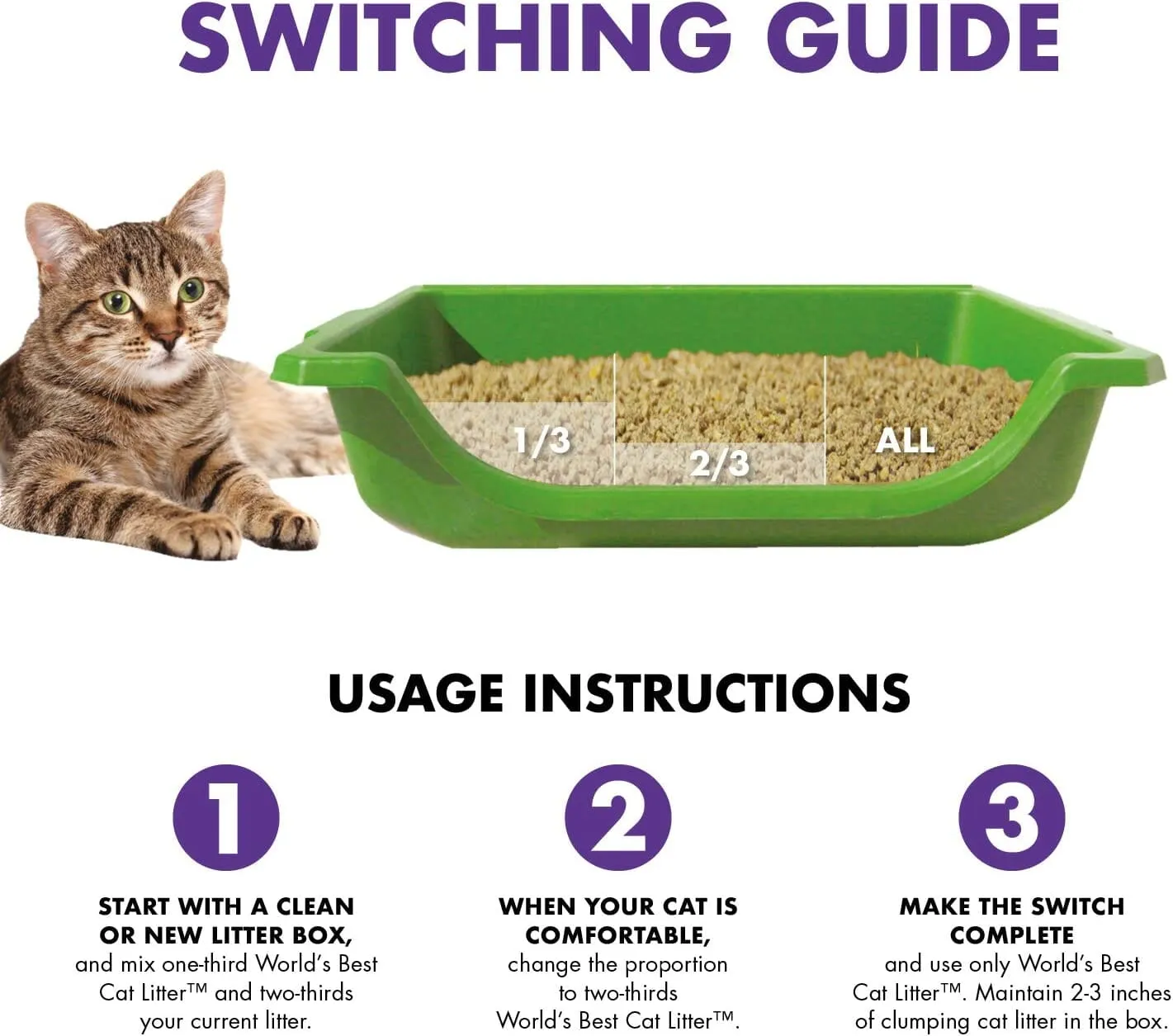 World's Best Cat Litter Multiple-Cat Lavender Scented Clumping Cat Litter - 15 Lbs - Case of 3