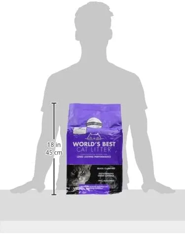 World's Best Cat Litter Multiple-Cat Lavender Scented Clumping Cat Litter - 15 Lbs - Case of 3