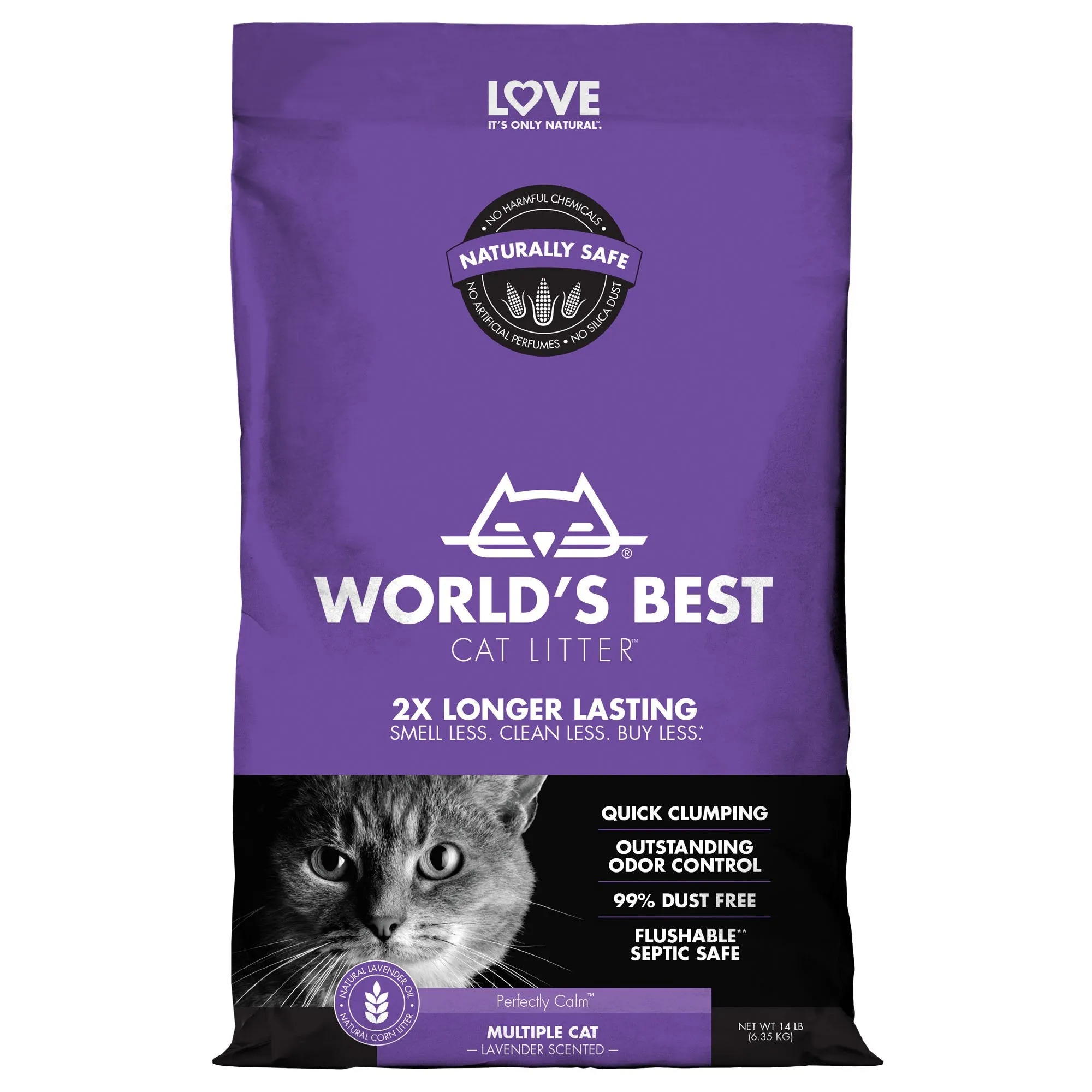 Worlds Best Lavender Scented Clumping Cat Litter 6.35kg^^^