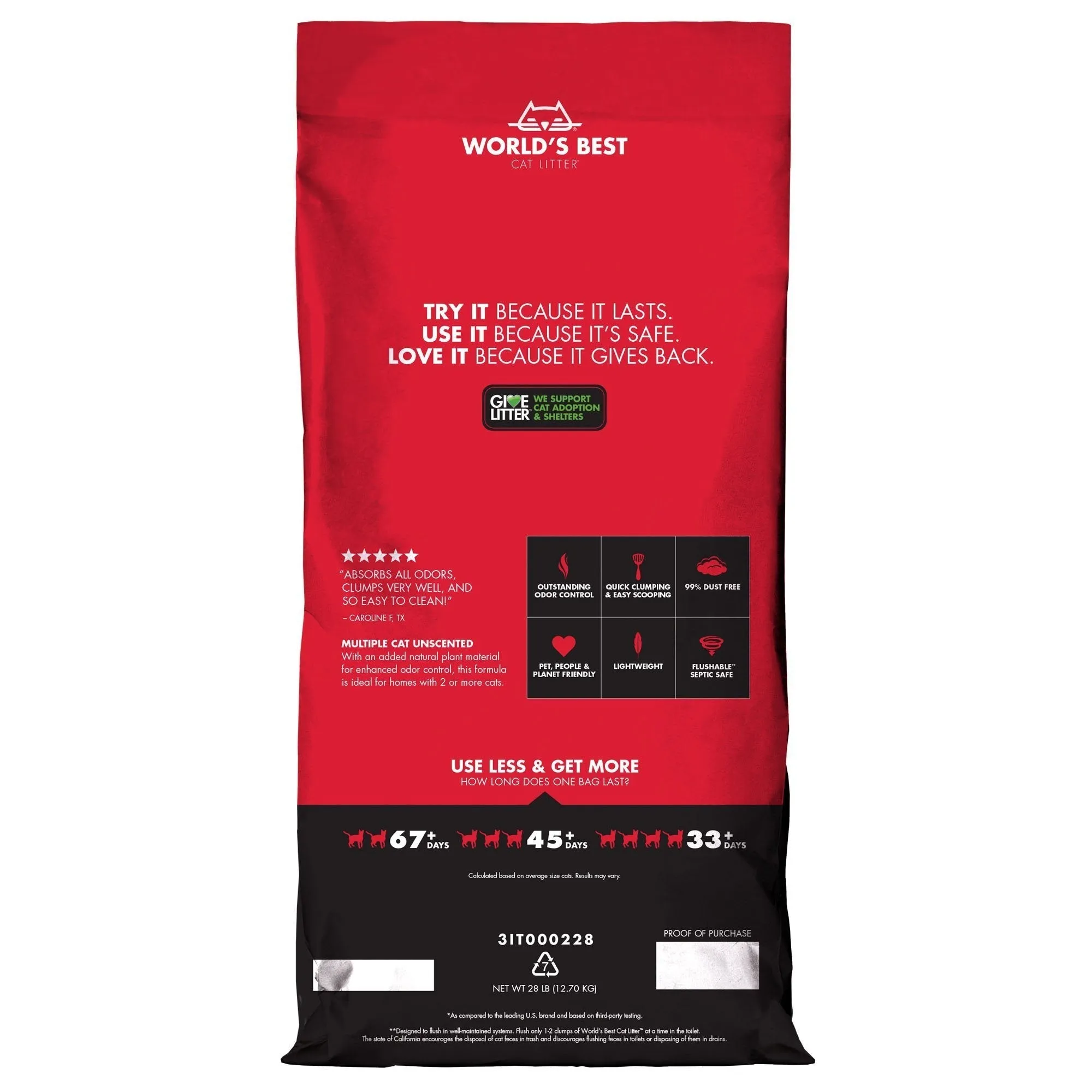 Worlds Best Multiple Cat Clumping Cat Litter 12.7kg^^^