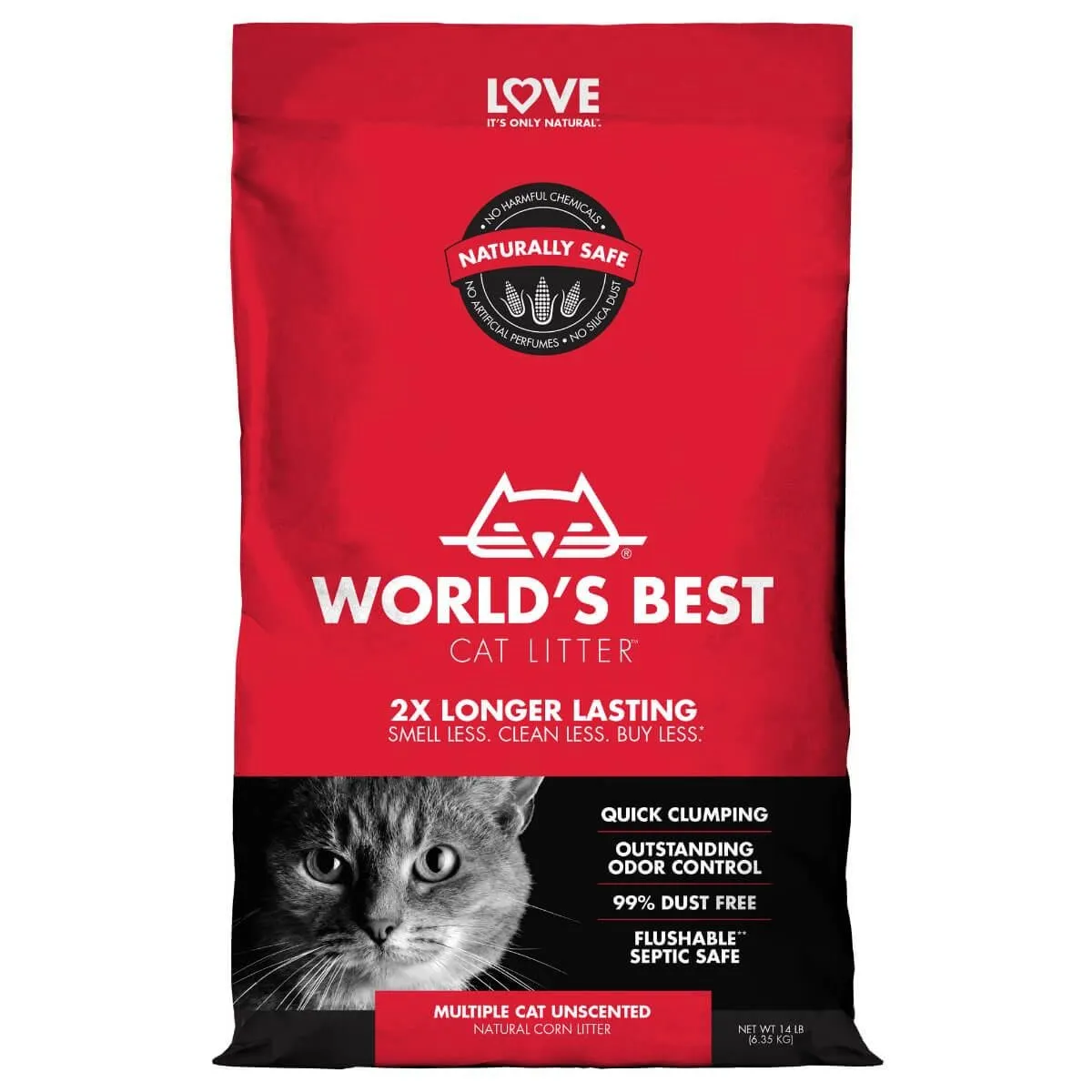 World's Best Multiple Cat Unscented Cat Litter